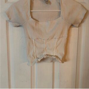 Piper Short Sleeve Knit Corset Top - ORIGINALLY 38